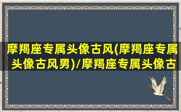 摩羯座专属头像古风(摩羯座专属头像古风男)/摩羯座专属头像古风(摩羯座专属头像古风男)-我的网站