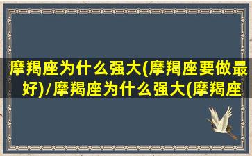 摩羯座为什么强大(摩羯座要做最好)/摩羯座为什么强大(摩羯座要做最好)-我的网站