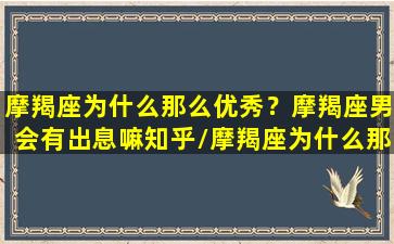 摩羯座为什么那么优秀？摩羯座男会有出息嘛知乎/摩羯座为什么那么优秀？摩羯座男会有出息嘛知乎-我的网站