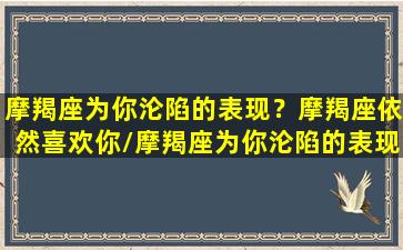 摩羯座为你沦陷的表现？摩羯座依然喜欢你/摩羯座为你沦陷的表现？摩羯座依然喜欢你-我的网站