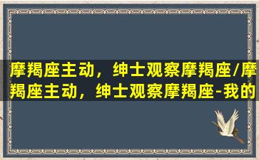 摩羯座主动，绅士观察摩羯座/摩羯座主动，绅士观察摩羯座-我的网站(摩羯座善于观察)