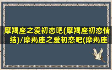 摩羯座之爱初恋吧(摩羯座初恋情结)/摩羯座之爱初恋吧(摩羯座初恋情结)-我的网站