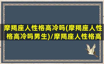 摩羯座人性格高冷吗(摩羯座人性格高冷吗男生)/摩羯座人性格高冷吗(摩羯座人性格高冷吗男生)-我的网站