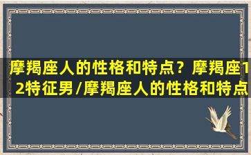 摩羯座人的性格和特点？摩羯座12特征男/摩羯座人的性格和特点？摩羯座12特征男-我的网站