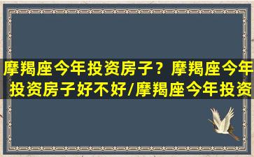 摩羯座今年投资房子？摩羯座今年投资房子好不好/摩羯座今年投资房子？摩羯座今年投资房子好不好-我的网站