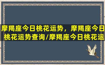 摩羯座今日桃花运势，摩羯座今日桃花运势查询/摩羯座今日桃花运势，摩羯座今日桃花运势查询-我的网站