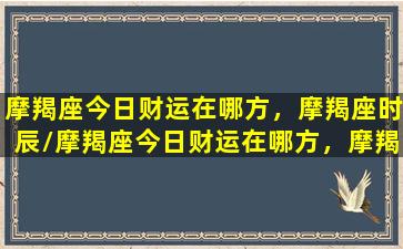 摩羯座今日财运在哪方，摩羯座时辰/摩羯座今日财运在哪方，摩羯座时辰-我的网站