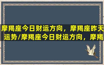 摩羯座今日财运方向，摩羯座昨天运势/摩羯座今日财运方向，摩羯座昨天运势-我的网站