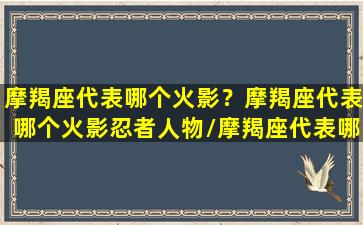 摩羯座代表哪个火影？摩羯座代表哪个火影忍者人物/摩羯座代表哪个火影？摩羯座代表哪个火影忍者人物-我的网站