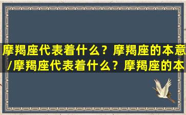 摩羯座代表着什么？摩羯座的本意/摩羯座代表着什么？摩羯座的本意-我的网站