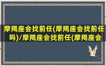 摩羯座会找前任(摩羯座会找前任吗)/摩羯座会找前任(摩羯座会找前任吗)-我的网站