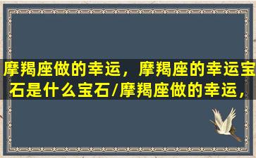 摩羯座做的幸运，摩羯座的幸运宝石是什么宝石/摩羯座做的幸运，摩羯座的幸运宝石是什么宝石-我的网站