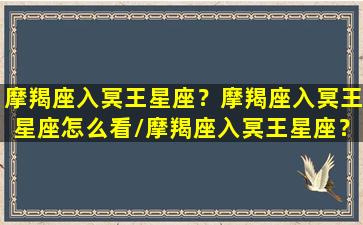 摩羯座入冥王星座？摩羯座入冥王星座怎么看/摩羯座入冥王星座？摩羯座入冥王星座怎么看-我的网站