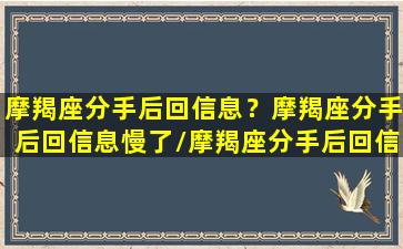 摩羯座分手后回信息？摩羯座分手后回信息慢了/摩羯座分手后回信息？摩羯座分手后回信息慢了-我的网站