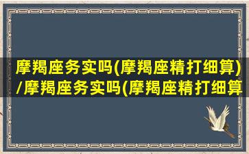 摩羯座务实吗(摩羯座精打细算)/摩羯座务实吗(摩羯座精打细算)-我的网站