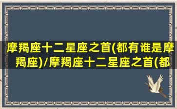 摩羯座十二星座之首(都有谁是摩羯座)/摩羯座十二星座之首(都有谁是摩羯座)-我的网站