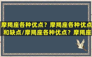 摩羯座各种优点？摩羯座各种优点和缺点/摩羯座各种优点？摩羯座各种优点和缺点-我的网站