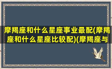 摩羯座和什么星座事业最配(摩羯座和什么星座比较配)(摩羯座与什么星座合作比较好)