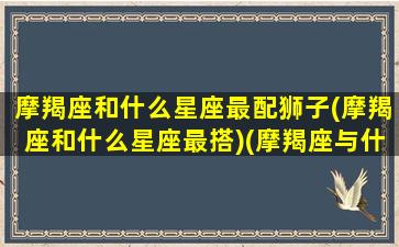 摩羯座和什么星座最配狮子(摩羯座和什么星座最搭)(摩羯座与什么星座般配)