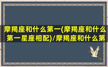 摩羯座和什么第一(摩羯座和什么第一星座相配)/摩羯座和什么第一(摩羯座和什么第一星座相配)-我的网站