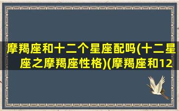 摩羯座和十二个星座配吗(十二星座之摩羯座性格)(摩羯座和12星座的匹配程度)