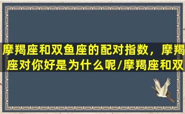 摩羯座和双鱼座的配对指数，摩羯座对你好是为什么呢/摩羯座和双鱼座的配对指数，摩羯座对你好是为什么呢-我的网站