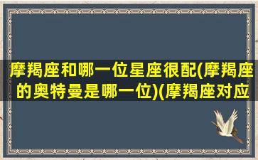 摩羯座和哪一位星座很配(摩羯座的奥特曼是哪一位)(摩羯座对应着什么奥特曼)