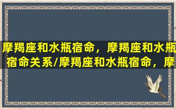 摩羯座和水瓶宿命，摩羯座和水瓶宿命关系/摩羯座和水瓶宿命，摩羯座和水瓶宿命关系-我的网站