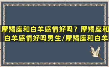 摩羯座和白羊感情好吗？摩羯座和白羊感情好吗男生/摩羯座和白羊感情好吗？摩羯座和白羊感情好吗男生-我的网站