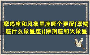 摩羯座和风象星座哪个更配(摩羯座什么象星座)(摩羯座和火象星座)