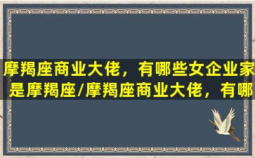 摩羯座商业大佬，有哪些女企业家是摩羯座/摩羯座商业大佬，有哪些女企业家是摩羯座-我的网站