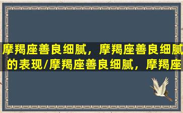 摩羯座善良细腻，摩羯座善良细腻的表现/摩羯座善良细腻，摩羯座善良细腻的表现-我的网站