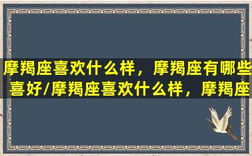 摩羯座喜欢什么样，摩羯座有哪些喜好/摩羯座喜欢什么样，摩羯座有哪些喜好-我的网站