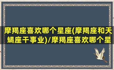 摩羯座喜欢哪个星座(摩羯座和天蝎座干事业)/摩羯座喜欢哪个星座(摩羯座和天蝎座干事业)-我的网站