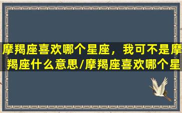 摩羯座喜欢哪个星座，我可不是摩羯座什么意思/摩羯座喜欢哪个星座，我可不是摩羯座什么意思-我的网站