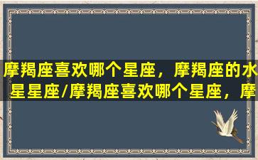 摩羯座喜欢哪个星座，摩羯座的水星星座/摩羯座喜欢哪个星座，摩羯座的水星星座-我的网站