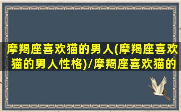 摩羯座喜欢猫的男人(摩羯座喜欢猫的男人性格)/摩羯座喜欢猫的男人(摩羯座喜欢猫的男人性格)-我的网站