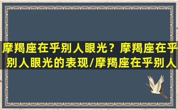 摩羯座在乎别人眼光？摩羯座在乎别人眼光的表现/摩羯座在乎别人眼光？摩羯座在乎别人眼光的表现-我的网站