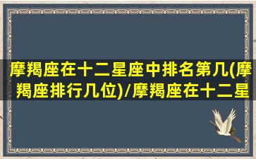 摩羯座在十二星座中排名第几(摩羯座排行几位)/摩羯座在十二星座中排名第几(摩羯座排行几位)-我的网站