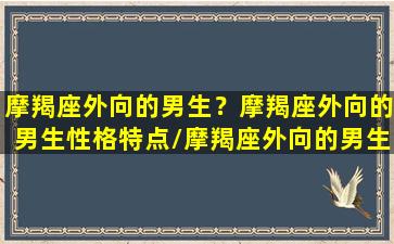 摩羯座外向的男生？摩羯座外向的男生性格特点/摩羯座外向的男生？摩羯座外向的男生性格特点-我的网站