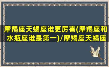 摩羯座天蝎座谁更厉害(摩羯座和水瓶座谁是第一)/摩羯座天蝎座谁更厉害(摩羯座和水瓶座谁是第一)-我的网站