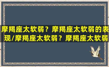 摩羯座太软弱？摩羯座太软弱的表现/摩羯座太软弱？摩羯座太软弱的表现-我的网站