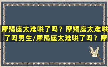 摩羯座太难哄了吗？摩羯座太难哄了吗男生/摩羯座太难哄了吗？摩羯座太难哄了吗男生-我的网站