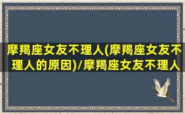 摩羯座女友不理人(摩羯座女友不理人的原因)/摩羯座女友不理人(摩羯座女友不理人的原因)-我的网站