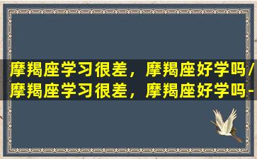 摩羯座学习很差，摩羯座好学吗/摩羯座学习很差，摩羯座好学吗-我的网站