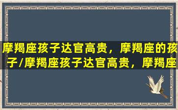 摩羯座孩子达官高贵，摩羯座的孩子/摩羯座孩子达官高贵，摩羯座的孩子-我的网站