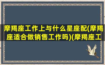 摩羯座工作上与什么星座配(摩羯座适合做销售工作吗)(摩羯座工作和什么座最配)