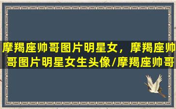 摩羯座帅哥图片明星女，摩羯座帅哥图片明星女生头像/摩羯座帅哥图片明星女，摩羯座帅哥图片明星女生头像-我的网站