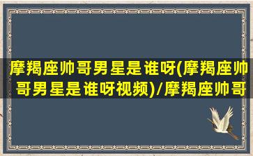 摩羯座帅哥男星是谁呀(摩羯座帅哥男星是谁呀视频)/摩羯座帅哥男星是谁呀(摩羯座帅哥男星是谁呀视频)-我的网站