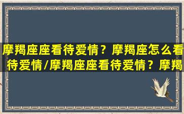 摩羯座座看待爱情？摩羯座怎么看待爱情/摩羯座座看待爱情？摩羯座怎么看待爱情-我的网站